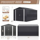 8 x12  Metal Outdoor Storage Shed     Lockable Garden Tool Organizer For Backyard