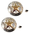 2 Pack Texas Star 18k Gold Plated Conchos 2  Screw Back Weaver New Free Shipping