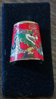 Red Enamel Cloisonne Dragon Sewing Thimble Blue Enamel Interior And Gold Trim