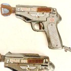 Vintage 1950 s Pair Nomura Battery Operated Tin Space Gun Toy Pistols For Parts