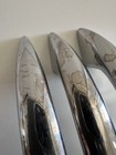Lot Of 3 Metal Chrome Original Vintage Mcm Atomic Age Drawer Pull Handles 4 5 8   