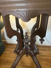 Antique Eastlake Victorian Walnut Marble Top Table C1870s