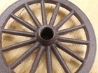 1 Small Cast Iron Wagon Wheel 6 3 4  Wide Table Cart Wheels   read  