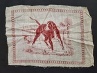 C1890 Antique Dog Cloth Bandana Likely Cochranes Turkey Red 8 25x11 5