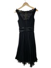 Vtg Tadashi Silk Lace Black Cocktail Dress Womens 6 Babydoll Goth Fairy Goth 50s