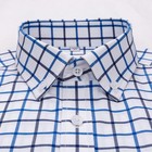 Men s Non-iron 100  Cotton Long Sleeve Plaid Slim Fit Button Down Dress Shirt