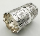 Antique Pair Napkin Rings Silver Plate Victorian C1890