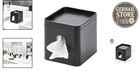 Versatile Matte Black Facial Tissue Box Cover With Tray - Stylish Home Accessory