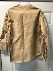 Vintage Mountain Man Rendezvous Buckskin Fringed Leather Pullover Shirt Sz 38