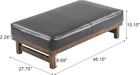 Hillman Pu Ottoman With Wood Frame rectangular Upholstered Footrest Bench non St