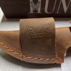 Benchmade Hunting Fixed Blade Knife  Stainless Drop Point  Wood Handle  Sheath