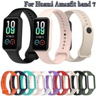 Silicone Replacement Watch Band For Amazfit Band 7 Sport Wrist Strap With Metal 