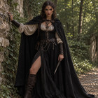 Joukavor Renaissance Hooded Cloak Medieval Cape Larp Viking Costume Unisex