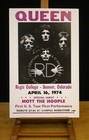 Vintage Queen Mott The Hoople 1st Us Tour Concert Letterpress Poster Minty 1974