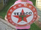 Texaco 12  Thermometer With Dome Glass Face Sign Gas Oil Service Station