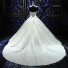 Luxury A-line Crystal Wedding Dresses Sweetheart Neck Lace Beaded Bridal Gowns