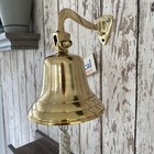 Deluxe Brass Ship Bell W  Rope Lanyard     nautical Maritime Wall Boat Decor 