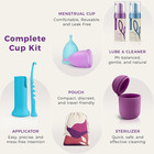 Complete Menstrual Cup Kit - Small   Large Reusable Period Cups  Silicone Steril
