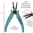 Beadsmith Metal Hole Punch Pliers W guage Guard-1 5 Mm   0625-inch 