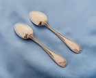 Schiebler Sterling 2 Soup Or Desert Spoons Bead Patt 7 In Mono 125 Gr