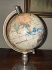 World Globe On Antique Brass Stand 12  Tall Gemstone Ivory Color