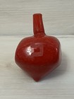 Vtg Handmade Judaica Hebrew Red Glass Hanukkah Dreidel Judaism Israel Jewish
