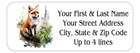 150 Return Address Labels Red Fox Woods Forest Watercolor Personalized 1 X 2 5 8