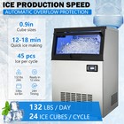 132lbs Built-in Commercial Ice Maker Stainless Steel Freestanding Cube Machine