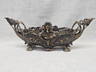 Antique French 2-piece Bronze Table Jardiniere 13 1 2  Bin03 Ds36