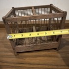 Antique Wooden Coal Miner Canary Cage Primitive Mines Bird House Trough Feeder