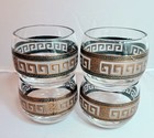Vintage Mcm Culver Greek Key 22k Gold Whiskey Glasses Set Of 4 Barware