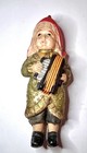Vintage Celluloid Boy W Accordion Baby Rattle Japan Antique Toy Doll