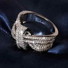 3ct Round Cut Real Moissanite Cluster Women s Wedding Ring 14k White Gold Plated