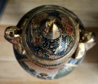 11 5  Antique Japanese Meiji Koro Satsuma Gilt Paintings Porcelain Covered Urn