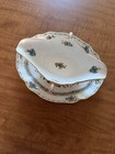 Herend Indian Basket Multi-color Sauce Boat   Gravy Boat With Serving Underplate