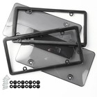 2x Unbreakable License Plate Covers frames Auto Tag Shield Protector Front Rear
