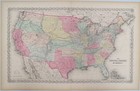 Original 1855 Colton s Hand Colored Map Of The United States