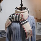 Plaid Cashmere Cotton Scarf Winter Women s Warm Tassel Scarf Blanket Shawl Wrap