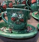 Vintage Ain Drahem Ayn Daram Green Strawberry Tea Set  N  Tunisia Persian Arabic