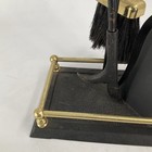 Antique 3-piece Fireplace Tools Set Cast Iron Brass Minuteman Oxford Regency Euc