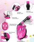 Snorkel Set Full Face Mask Adjustable Swim Fins Panoramic View Dry Top Qstz