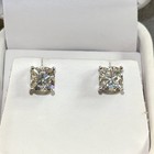 Cushion Cut Moissanite Stud Earrings Certified Vvs1 - 925 Silver Or 14k Gold