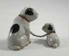 Vintage Pug Dog With Puppy Ceramic China Figurines