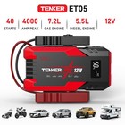Tenker 4000a 10000mah Car Jump Starter Booster Jumper Box Power Bank Battery Us