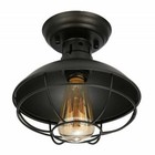 Rustic Farmhouse Metal Cage Ceiling Light Semi Flush Mount Pendant Lamp Fixture