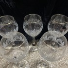 Vtg Arbys Frosted Winter Pine Tree Wine Goblets Glasses Christmas Libbey Set 5