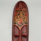 Balinese Hand Carved Wood Tribal Mask Red Black Wall Art Decor Indonesia 19 Inch