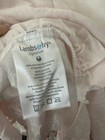 Lambs   Ivy Pink Linen Crib Skirt Pom Pom Trim Cottagecore Baby Nursery Bedding
