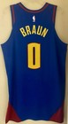 2022-23 Nba Game Used Playoff worn Nuggets     0 Christian Braun Blue Mhc Jersey