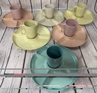 Vintage 1970   s Gothamware Lot Of 6 Picnic Devided 10    Plate   Cup Sets Made Usa